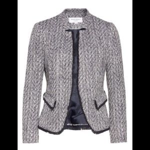 Helene London Fringe Trim Tweed Jacket